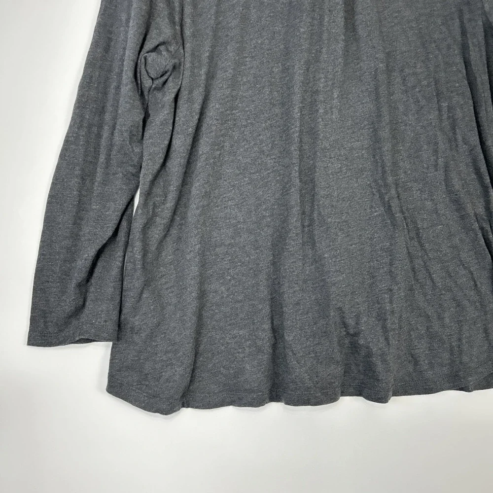 J Jill Womens Embroidered Top Size 2X Gray Button Up Modal‎ Stretchy Basic